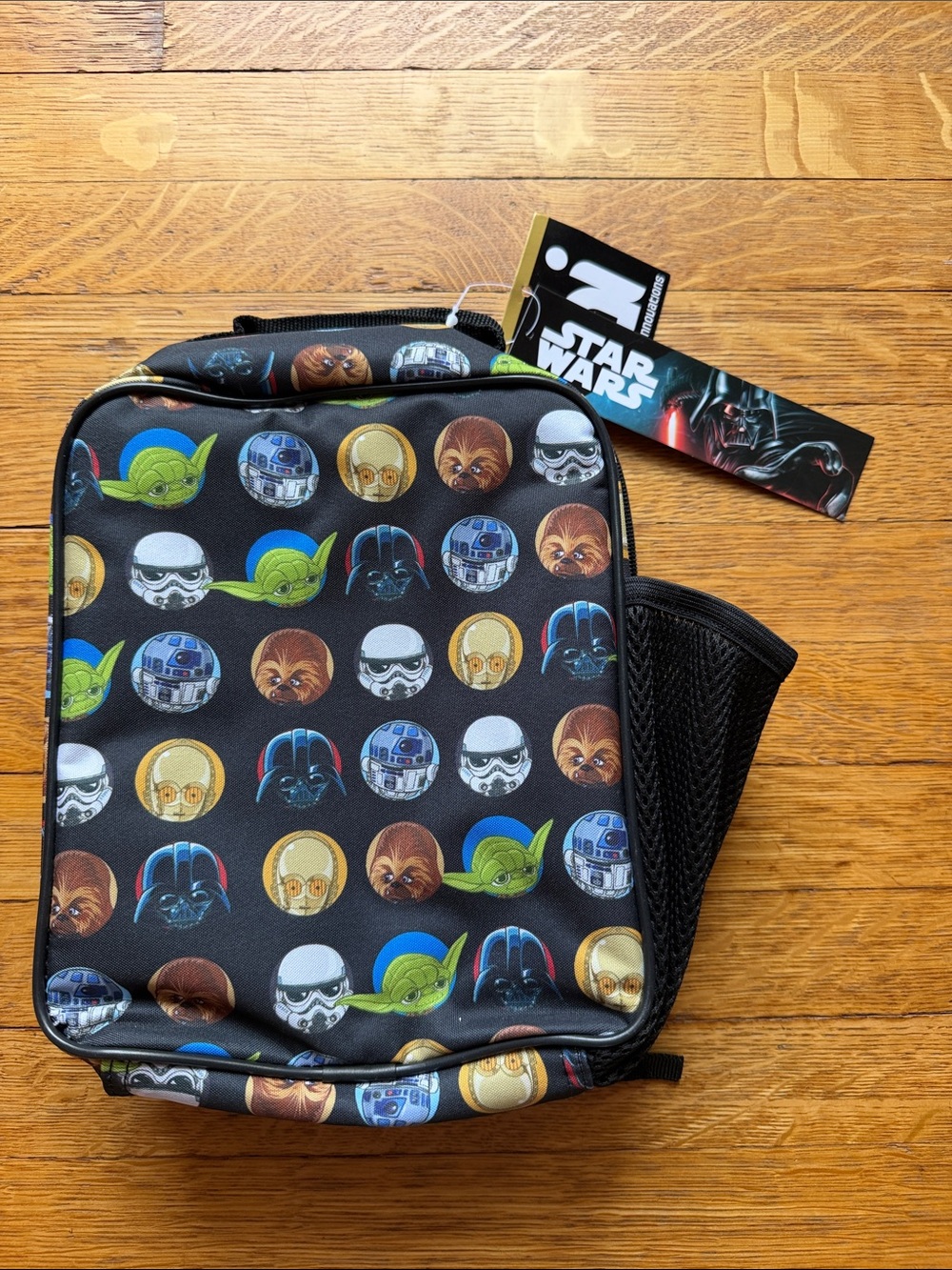 Star Wars Kids Black Lunch Bag with Multicolor Character Circles